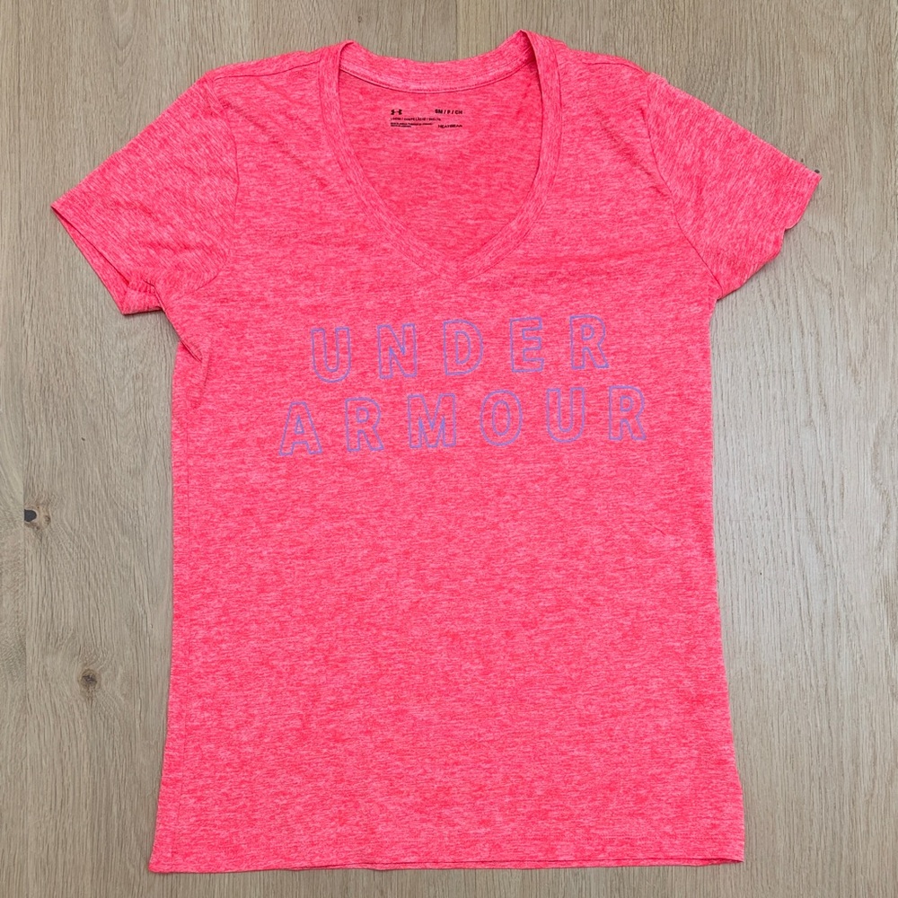 Under Armour Orange Heathered V-Neck Tee
